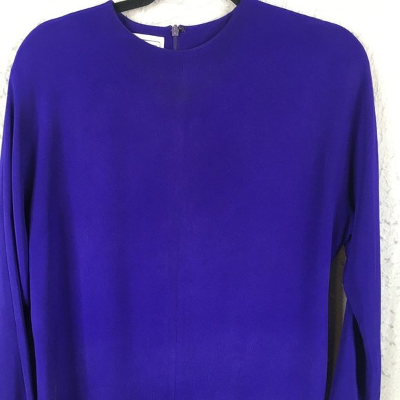 Vintage Silk Dress Womens 4 Purple Career Event Occasion Wedding Cocktail Formal - Picture 2 of 16